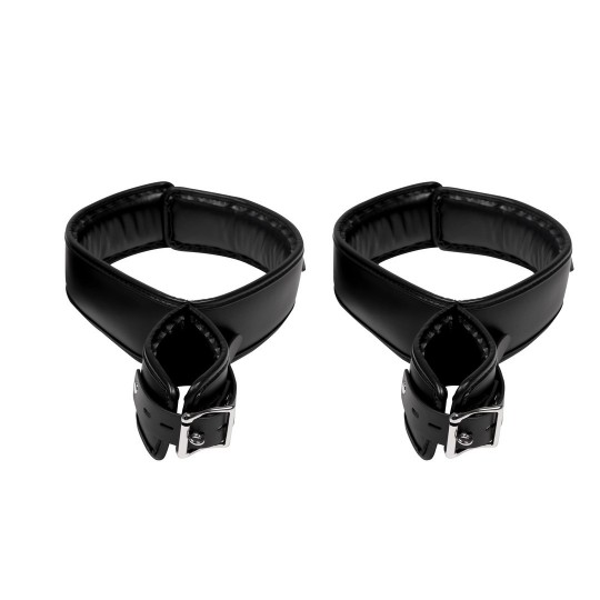 HAND AND THIGH CUFFS SET - BLACK