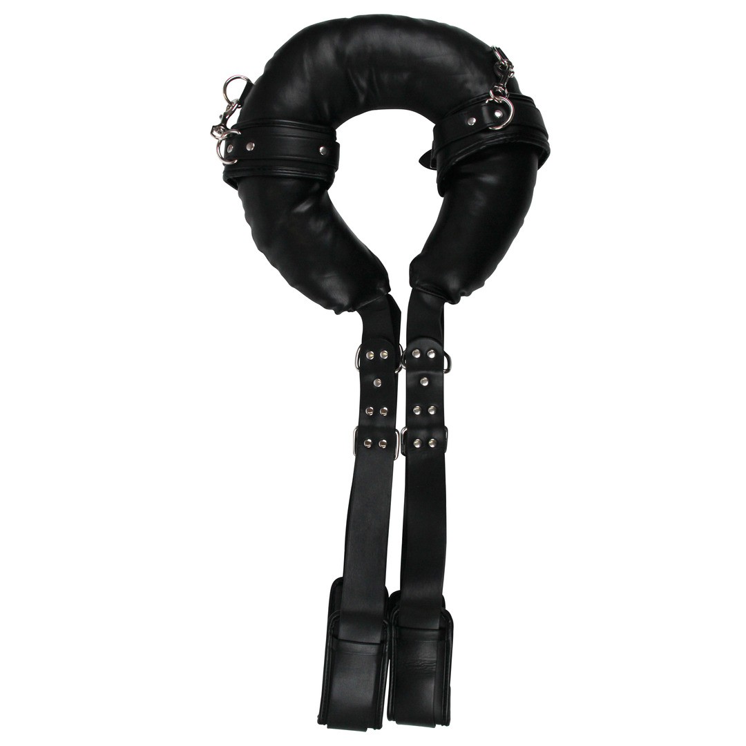 PADDED THIGH SLING WITH HAND CUFFS - BLACK