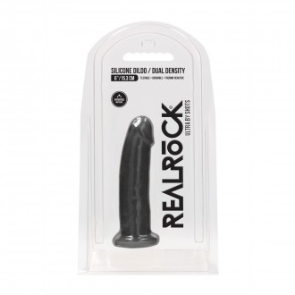 SILICONE DILDO WITHOUT BALLS - 6 / 15 CM