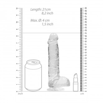 REALISTIC DILDO WITH BALLS - 8 / 21 CM