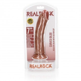 CURVED REALISTIC DILDO WITH SUCTION CUP - 7 / 18 CM