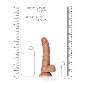 CURVED REALISTIC DILDO WITH BALLS AND SUCTION CUP - 6 / 15,5 CM