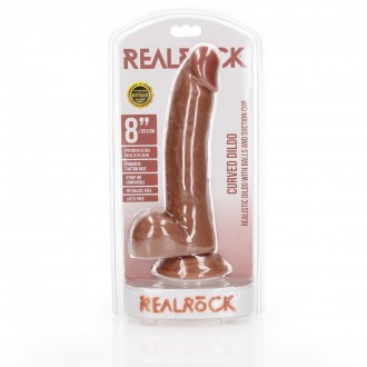 CURVED REALISTIC DILDO WITH BALLS AND SUCTION CUP - 8 / 20,5 CM