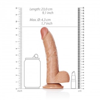 CURVED REALISTIC DILDO WITH BALLS AND SUCTION CUP - 8 / 20,5 CM