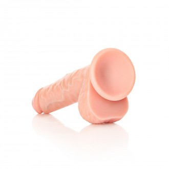 STRAIGHT REALISTIC DILDO WITH BALLS AND SUCTION CUP - 7 / 18 CM