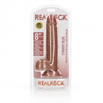 STRAIGHT REALISTIC DILDO WITH BALLS AND SUCTION CUP - 8 / 20,5 CM