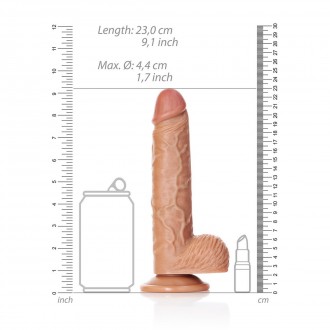 STRAIGHT REALISTIC DILDO WITH BALLS AND SUCTION CUP - 8 / 20,5 CM