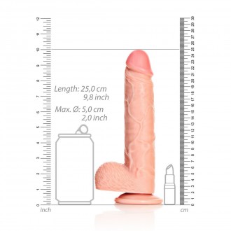 STRAIGHT REALISTIC DILDO WITH BALLS AND SUCTION CUP - 9 / 23 CM