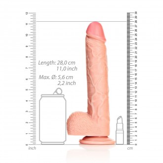 STRAIGHT REALISTIC DILDO WITH BALLS AND SUCTION CUP - 10 / 25,5 CM