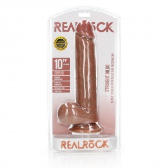 STRAIGHT REALISTIC DILDO WITH BALLS AND SUCTION CUP - 10 / 25,5 CM