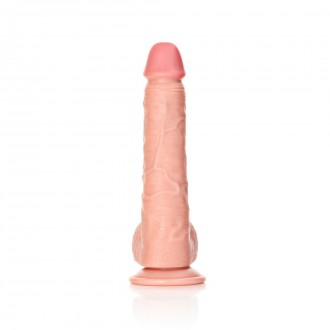 STRAIGHT REALISTIC DILDO WITH BALLS AND SUCTION CUP - 11 / 28 CM