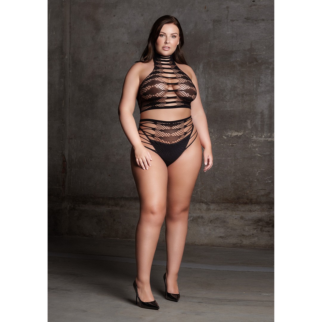 CARPO XLVI - TWO PIECE WITH TURTLENECK, CROP TOP AND PANTIE - PLUS SIZE