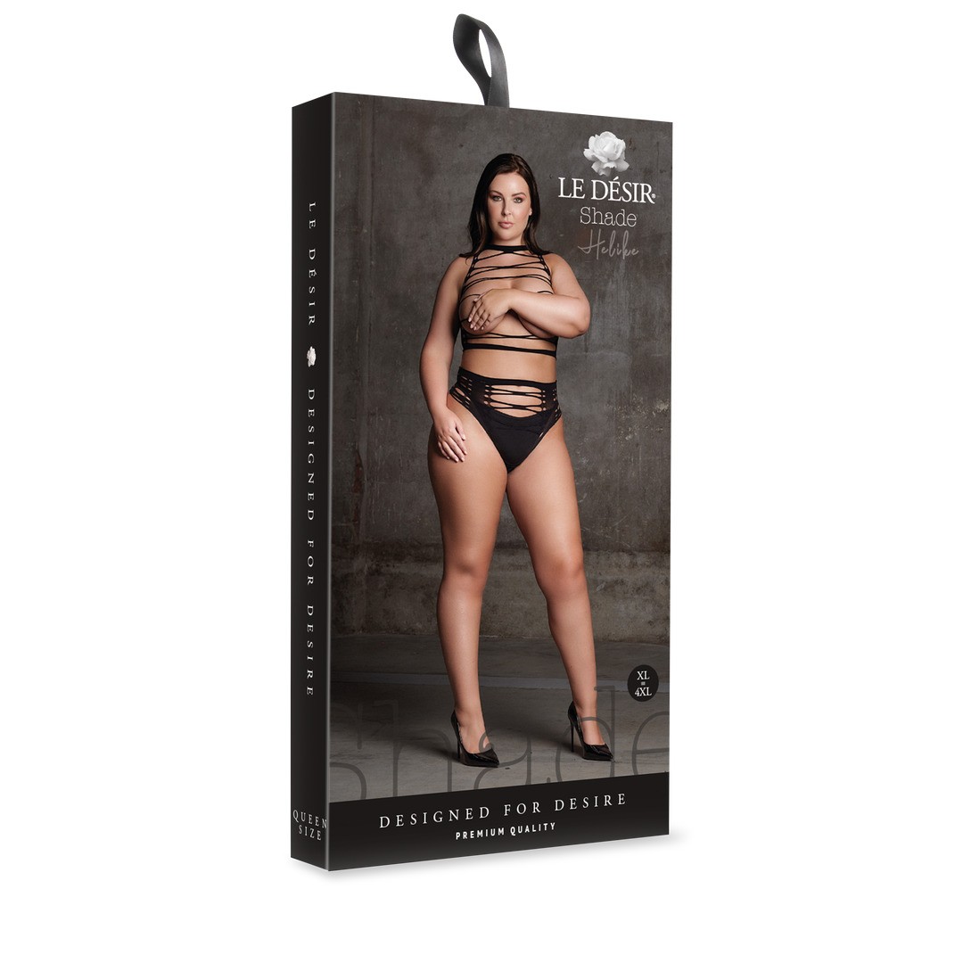 HELIKE XLV - TWO PIECE WITH OPEN CUPS, CROP TOP AND PANTIE - PLUS SIZE