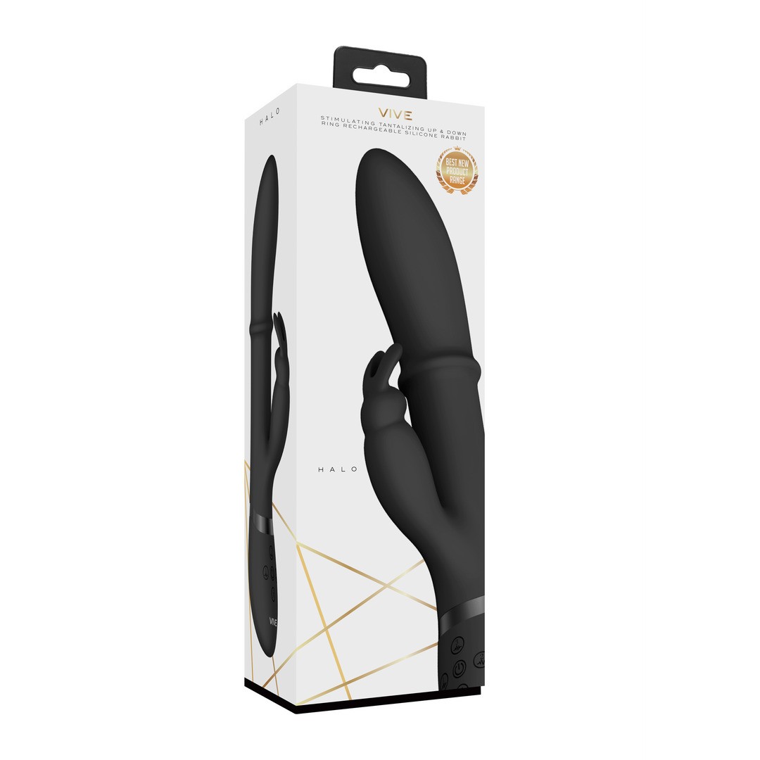 HALO - RING RABBIT VIBRATOR - BLACK