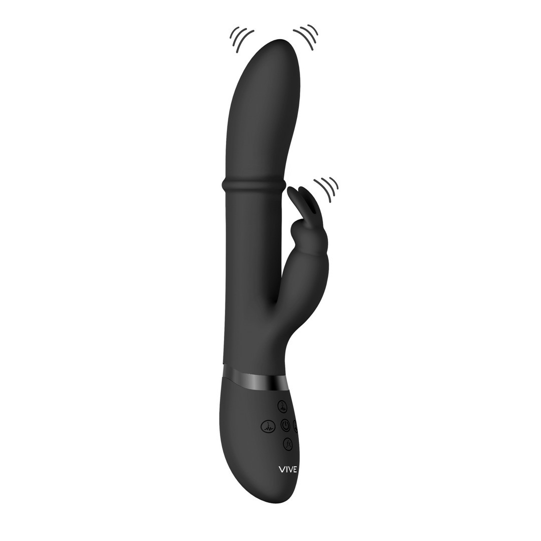 HALO - RING RABBIT VIBRATOR - BLACK