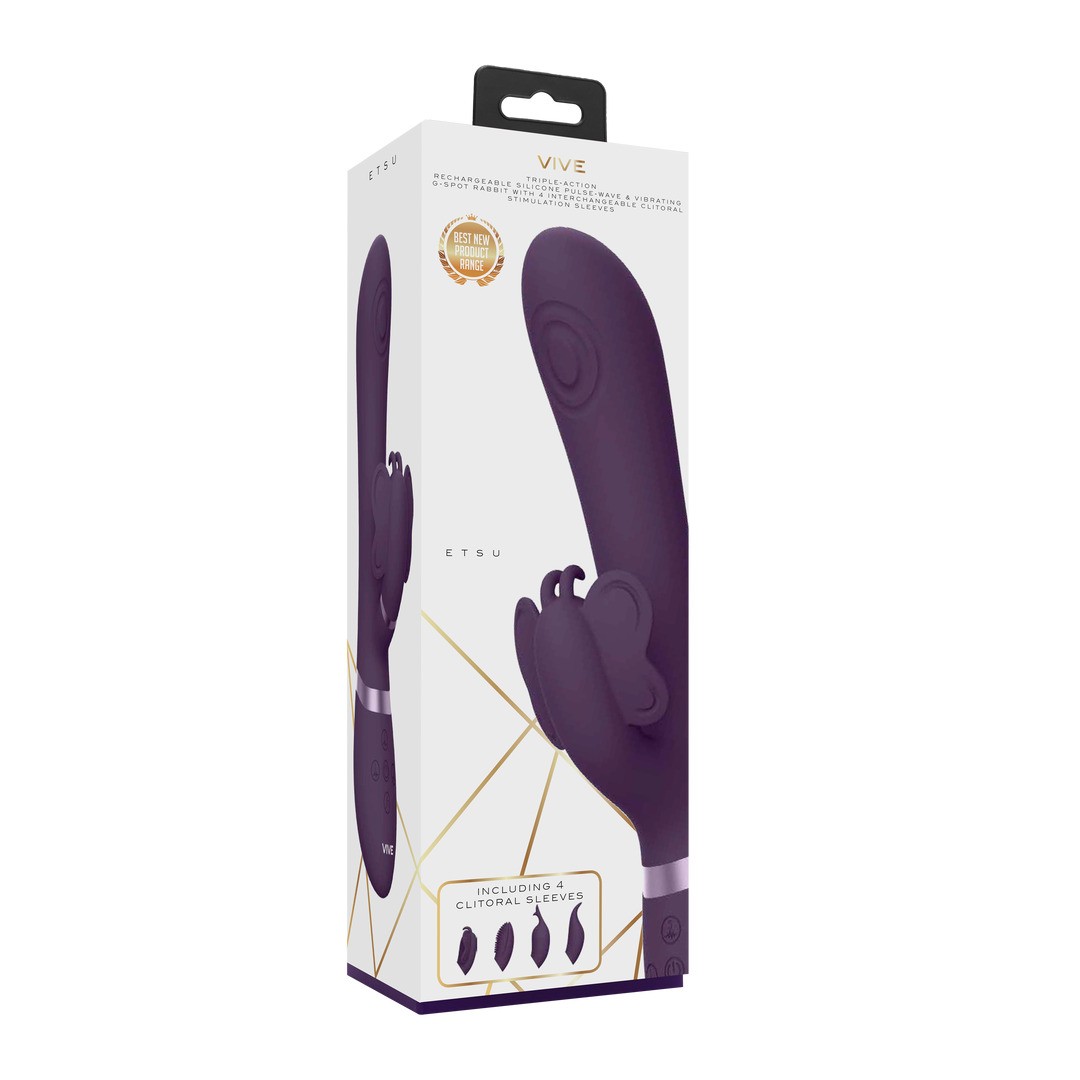 ETSU - PULSE WAVE G-SPOT RABBIT  CLITORAL STIMULATOR - PURPLE