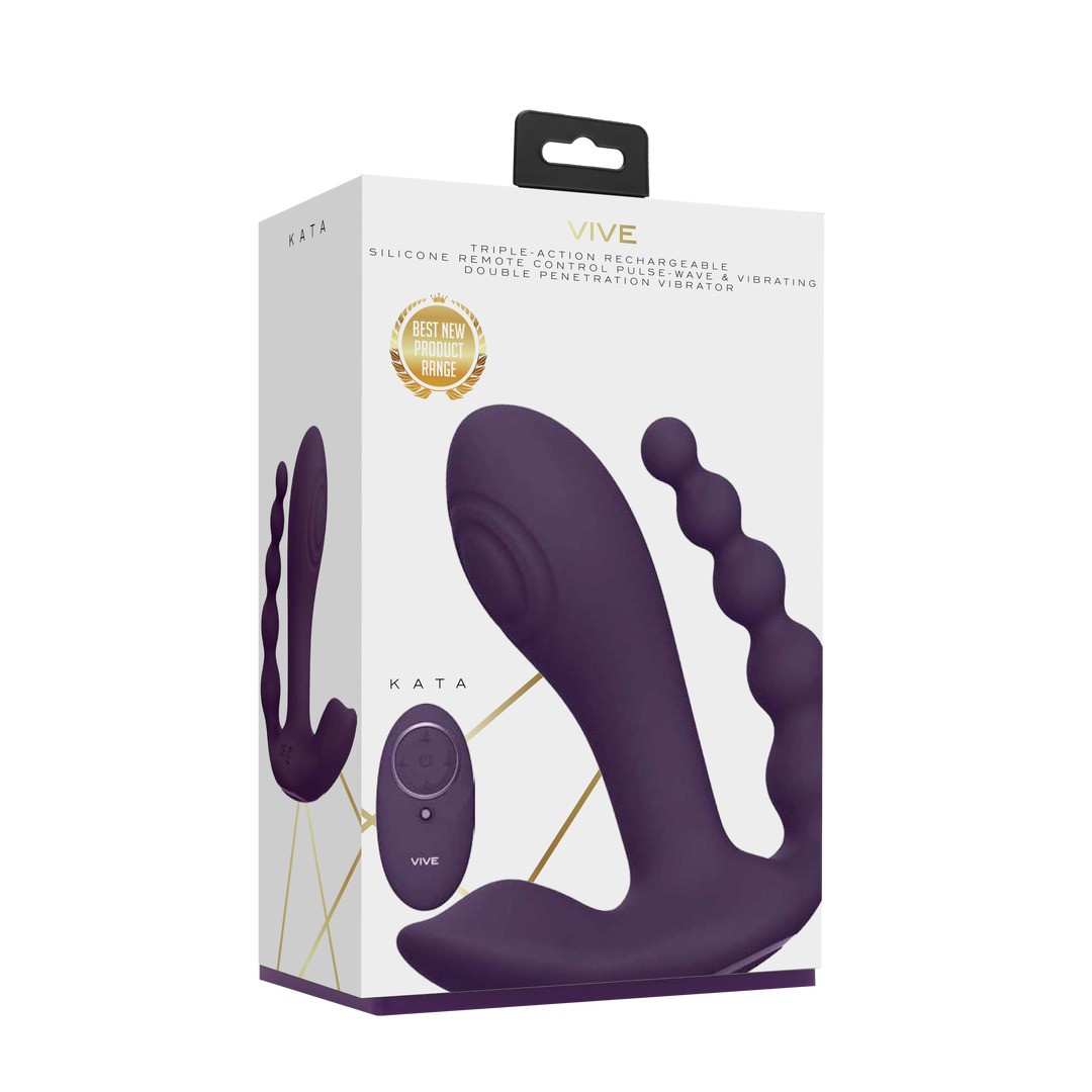 KATA - PULSE WAVE  VIBRATING DOUBLE PENETRATION VIBRATOR - PURPLE