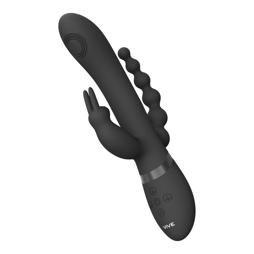 RINI - PULSE WAVE  VIBRATING DOUBLE PENETRATION RABBIT - BLACK