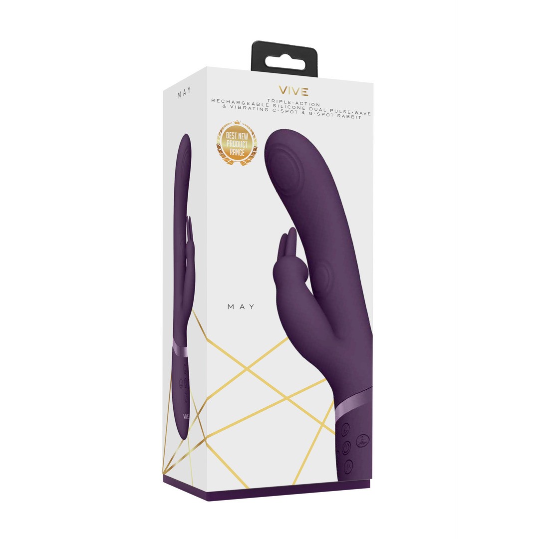 MAY - DUAL PULSE-WAVE  VIBRATING C-SPOT  G-SPOT RABBIT - PURPLE