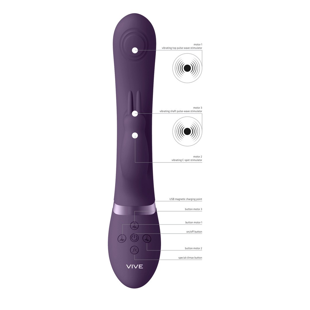 MAY - DUAL PULSE-WAVE  VIBRATING C-SPOT  G-SPOT RABBIT - PURPLE