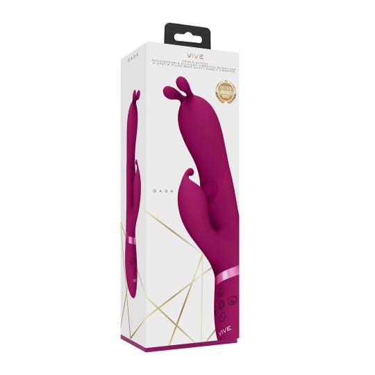 GADA - VIBRATING BUNNY EAR G-SPOT RABBIT WITH PULSE WAVE SHAFT