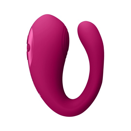 YOKO - TRIPLE ACTION VIBRATOR DUAL PRONGS WITH CLITORAL PULSE WAVE