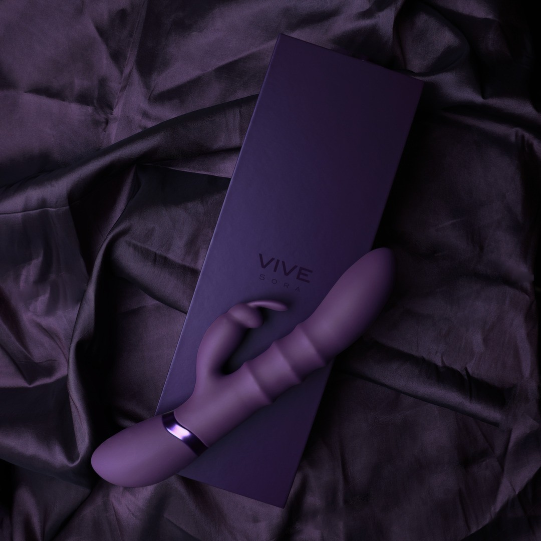 SORA - UP  DOWN STIMULATING RINGS, VIBRATING G-SPOT RABBIT - PURPLE