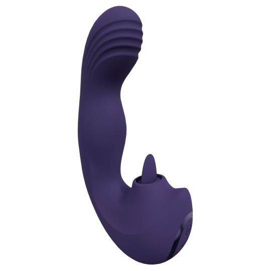 YUMI - TRIPLE MOTOR G-SPOT FINGER MOTION VIBRATOR AND FLICKERING TONGUE STIMULATOR - PURPLE