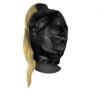 MASK WITH BLONDE PONYTAIL - BLACK