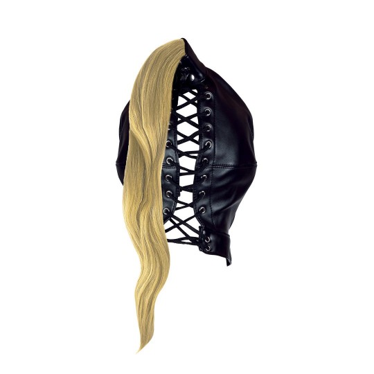 MASK WITH BLONDE PONYTAIL - BLACK