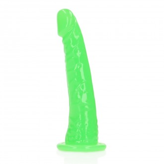 SLIM REALISTIC DILDO WITH SUCTION CUP - GLOW IN THE DARK - 6'' / 15,5 CM