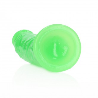 SLIM REALISTIC DILDO WITH SUCTION CUP - GLOW IN THE DARK - 6'' / 15,5 CM