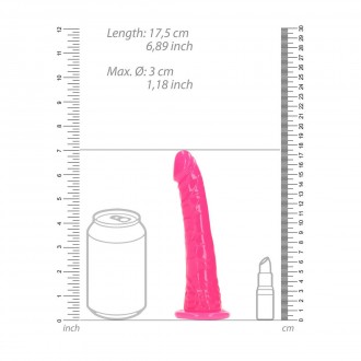 SLIM REALISTIC DILDO WITH SUCTION CUP - GLOW IN THE DARK - 6' / 15,5 CM