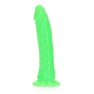 SLIM REALISTIC DILDO WITH SUCTION CUP - GLOW IN THE DARK - 7'' / 18 CM