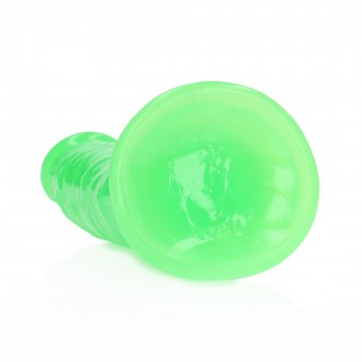 SLIM REALISTIC DILDO WITH SUCTION CUP - GLOW IN THE DARK - 7' / 18 CM