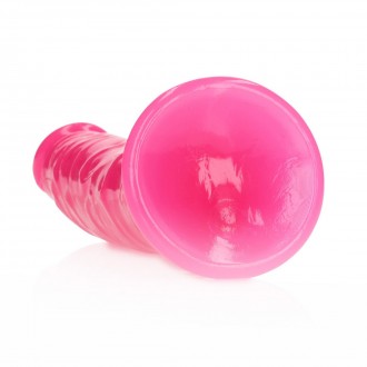 SLIM REALISTIC DILDO WITH SUCTION CUP - GLOW IN THE DARK - 7' / 18 CM