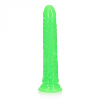 SLIM REALISTIC DILDO WITH SUCTION CUP - GLOW IN THE DARK - 8'' / 20 CM