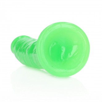 SLIM REALISTIC DILDO WITH SUCTION CUP - GLOW IN THE DARK - 8' / 20 CM