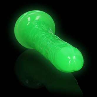 SLIM REALISTIC DILDO WITH SUCTION CUP - GLOW IN THE DARK - 8'' / 20 CM