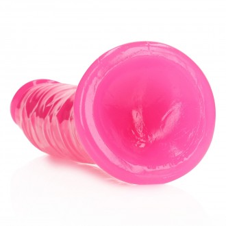 SLIM REALISTIC DILDO WITH SUCTION CUP - GLOW IN THE DARK - 8'' / 20 CM