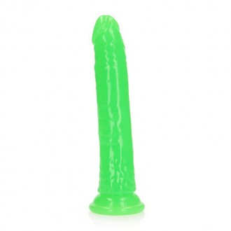 SLIM REALISTIC DILDO WITH SUCTION CUP - GLOW IN THE DARK - 9' / 22,5 CM