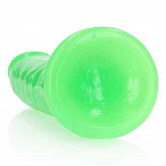 SLIM REALISTIC DILDO WITH SUCTION CUP - GLOW IN THE DARK - 9'' / 22,5 CM