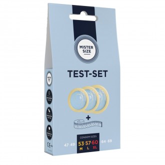 PURE FEEL - TEST SET - CONDOMS 53, 57, 60 MM - 3 PIECES - ES/PT/EN