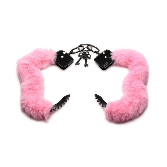 CUFFED IN FUR - FURRY HANDCUFFS - PINK