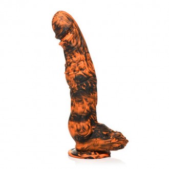 SABRETOOTH - SILICONE DILDO - ORANGE/BLACK