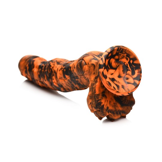 SABRETOOTH - SILICONE DILDO - ORANGE/BLACK