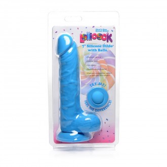 SILICONE DILDO WITH BALLS - 7 / 18 CM