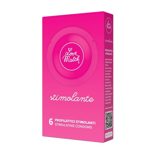 STIMOLANTE - RIBS AND DOTS CONDOMS - 6 PIECES