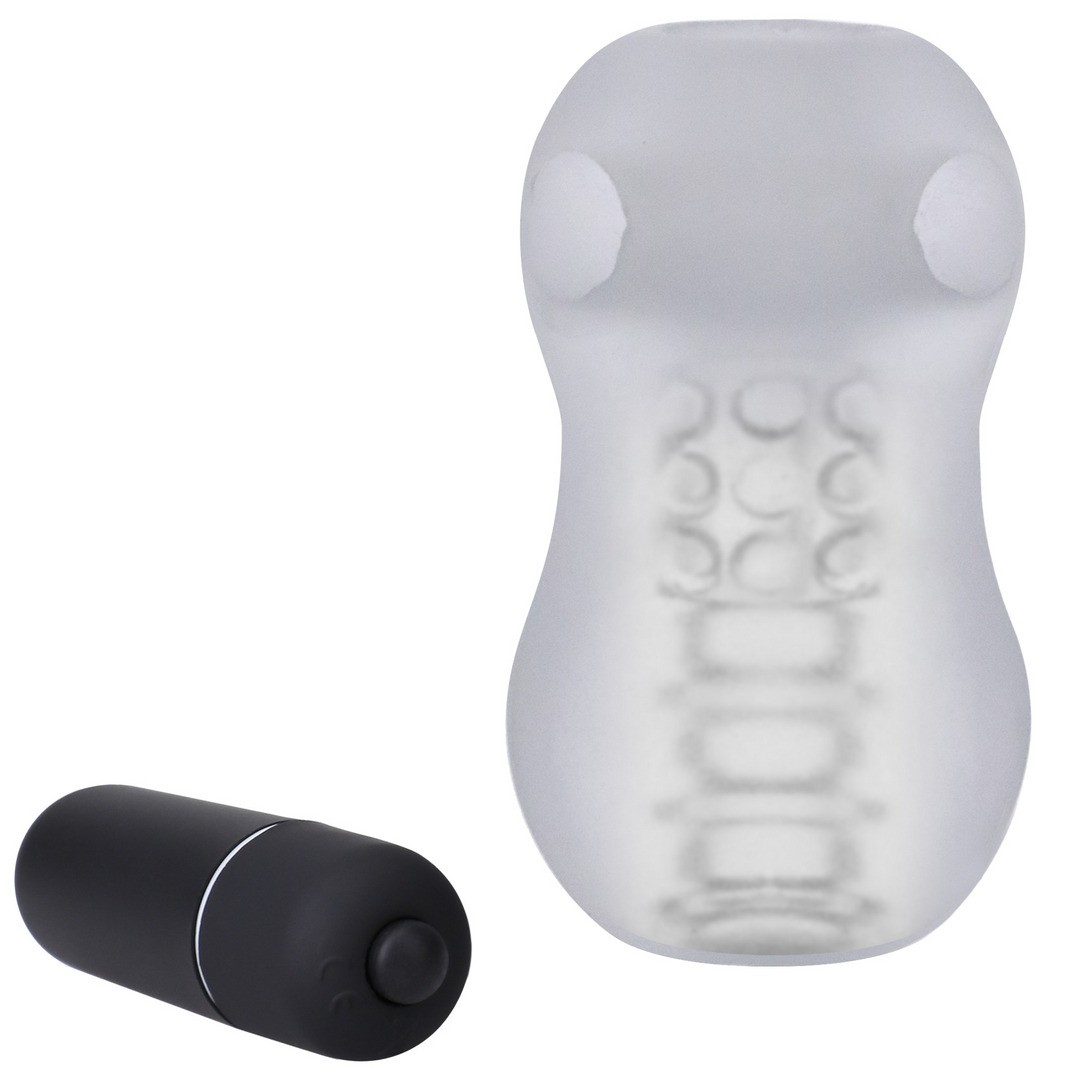 GOODHEAD - HELPING HEAD PRO - VIBRATING MASTURBATOR SLEEVE - FROST