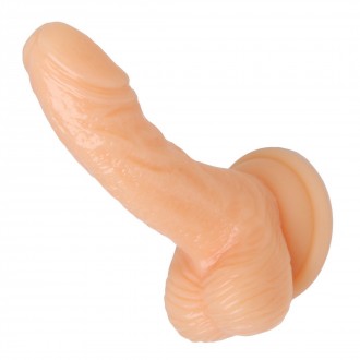 REALISTIC SUCTION CUP MINI DILDO SILICONE - 4 INCH - FLESH